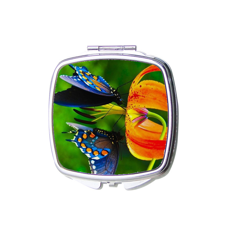 20Pcs/Lot Sublimation Blanks Metal Pocket Compact Mirror Travel Makeup Mirror For Women Men Home Travel Use