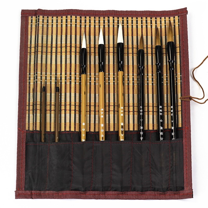 Porte-Pinceau Calligraphie Bambou - Étui Stylo Artiste Pour Aquarelle Gouache