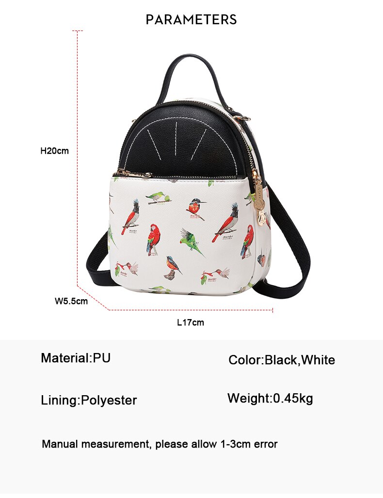 Printed Small Women Backpack 2021New Casual Small iPad Phone Backpacks Female pU Leather Handbags for Girls