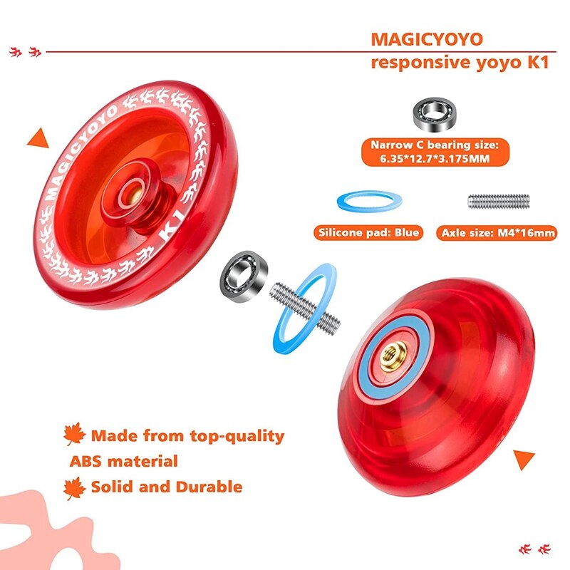 Magicyoyo  k1- plus responsives jojo für kinder, kunststoff-jojo mit schmalem c-kugellager, jojo für anfänger