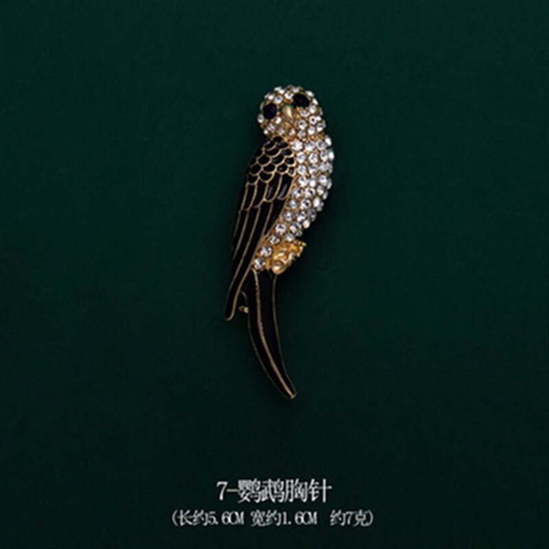 Huanzhi Vintage Druipen Glazuur Zirkoon Parel Abstracte Metalen Animal Broche Voor Vrouwen En Man Kraag Accessoires Sieraden