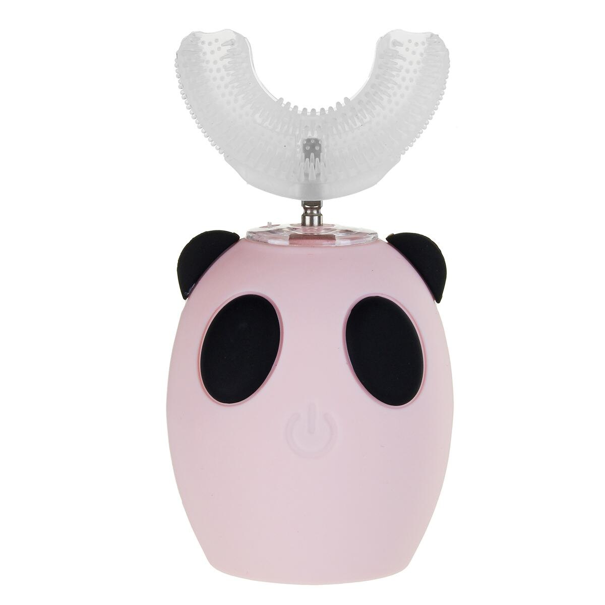 Brosse à dents électrique en forme de U pour enfants de 3 à 7 ans, avec 360 °, automatique, 3 vitesses, blanchiment, nettoyage, ultrasonique: pink