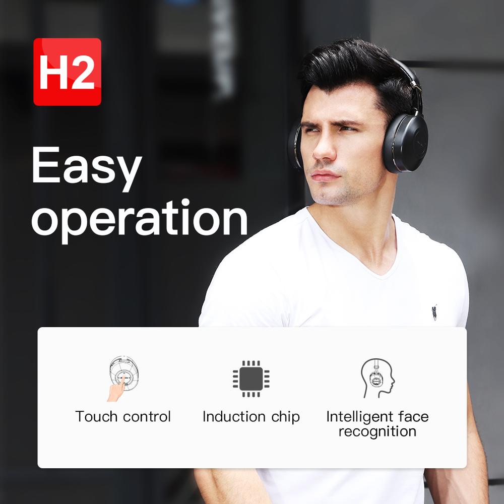 Bluedio H2 Draadloze Hoofdtelefoon Anc Bluetooth 5.0 Headset Hifi Sound Stap Tellen Sd-kaartsleuf Cloud Functie App 57Mm drive