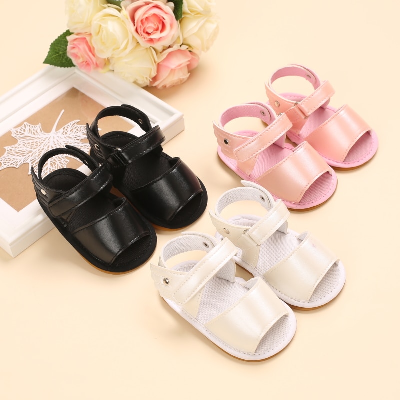Sandalo estivo per bambini tinta unita suola in gomma morbida antiscivolo 0-18 mesi scarpe da giardino per bambini scarpe per neonati