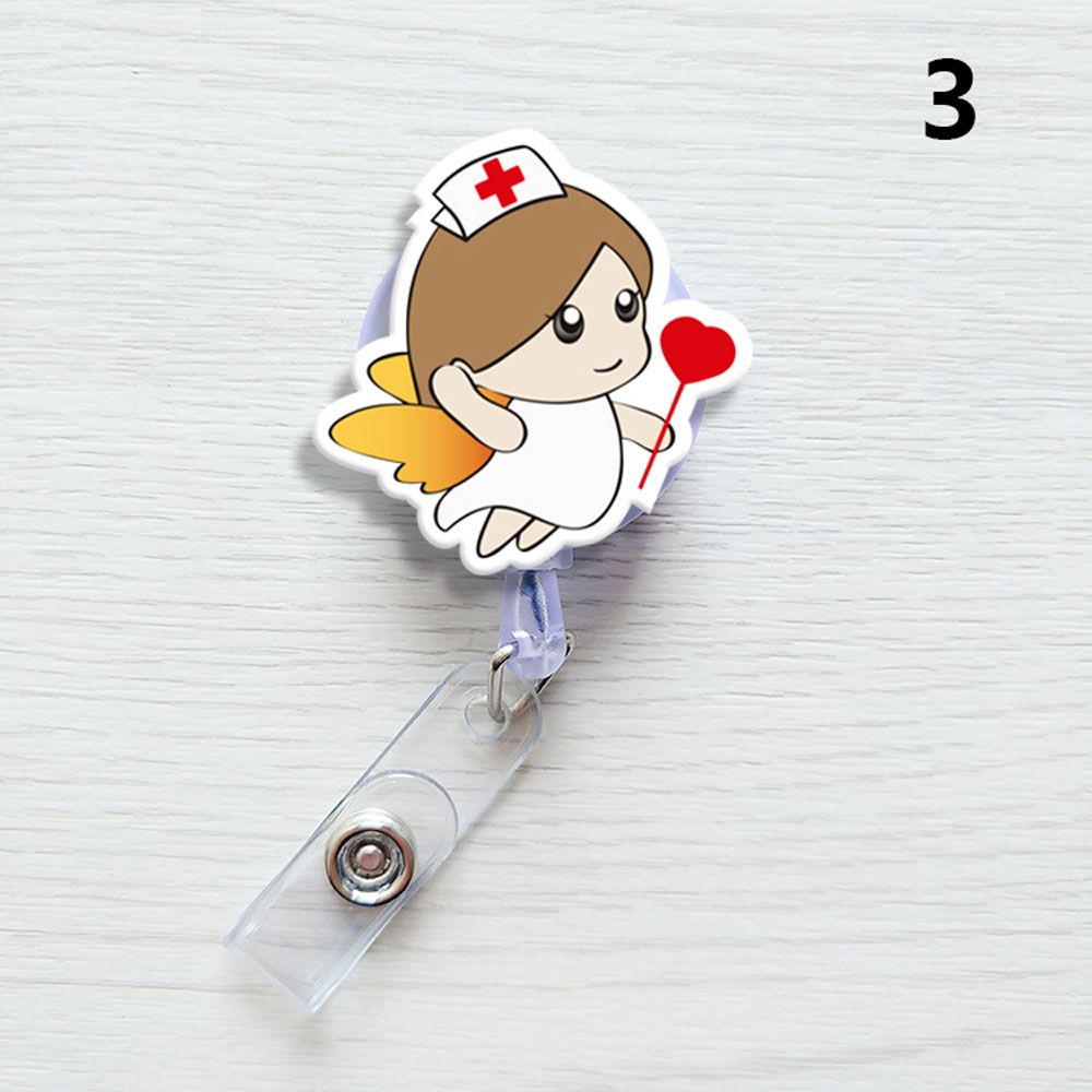 Leuke cartoon id-kaarthouder met oprolmechanisme, uitschuifbare kaarthouder voor kantoorartikelen, kaarthouder, naamkaarthouder, badgehouder.: Zwart