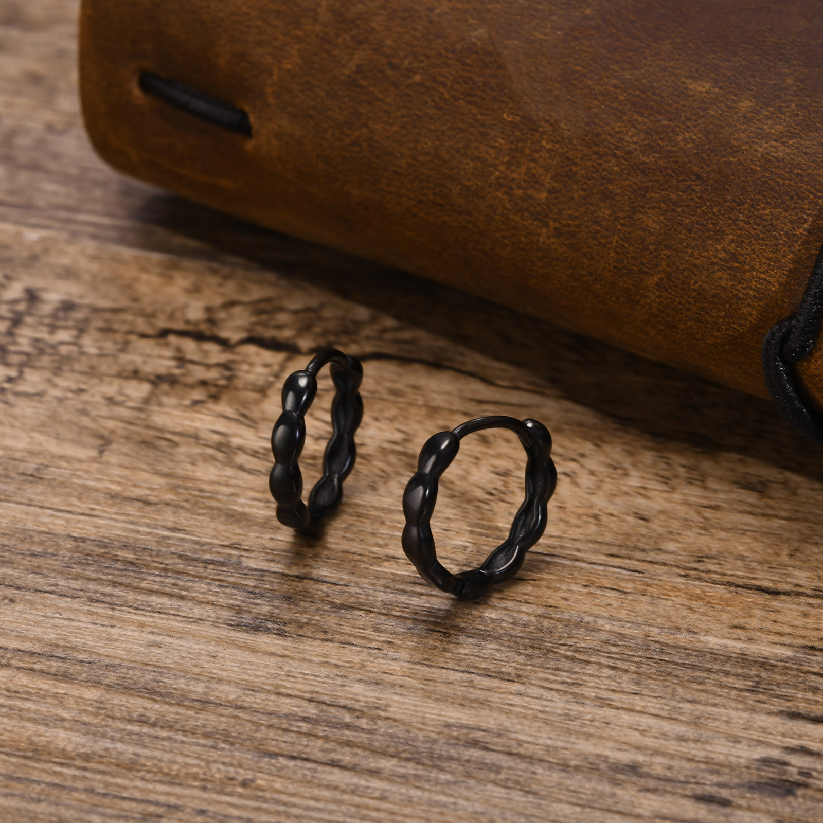 Mannen Geometrische Oorringen Voor Vader Vader Echtgenoot Vriend Bff, Waterdicht Roestvrij Staal Ronde Oor Voor Hem Sieraden