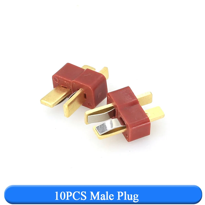 10PCS T-plug connector T-power connector Male/female A pair of male and female connectors are connected to a plug-in cable: Dark Grey