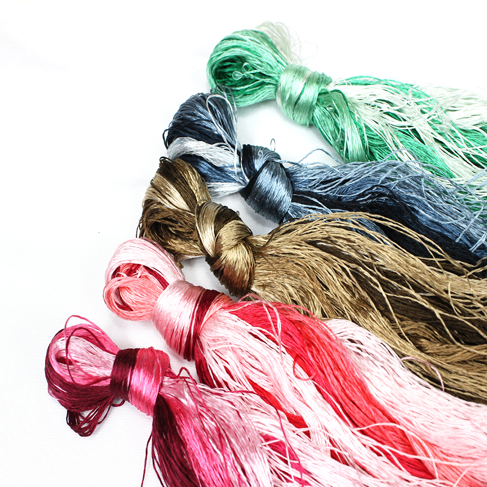 8 sztuk nici robić haftowania ręcznie haftowane nici jedwabne Spiraea jedwabne linie