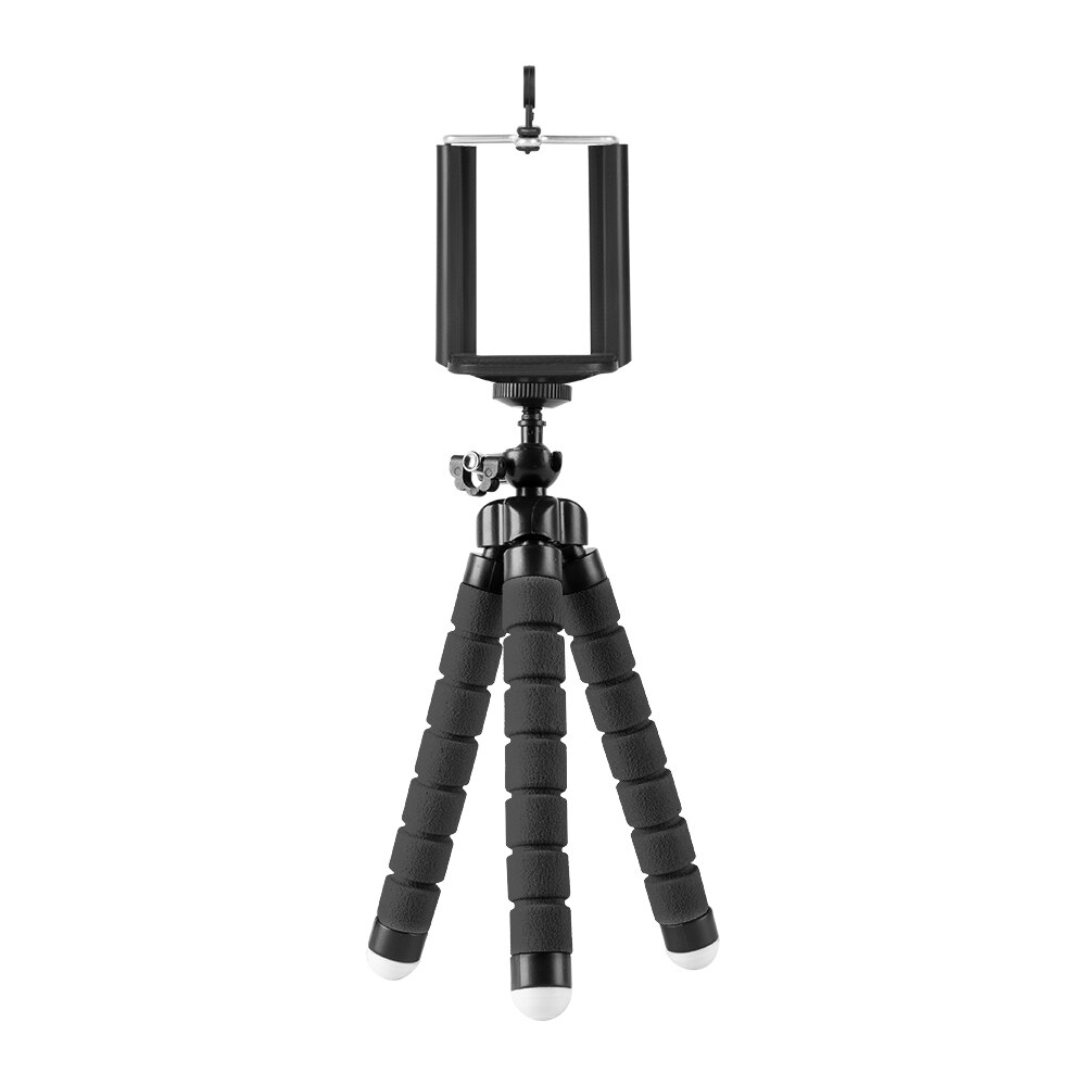 Synzzur Statief Telefoon Clip Stand Universal Mini Flexibele Spons 0 Ctopus Statief Met Telefoon Clip Voor Telefoon Camera Statief: Black