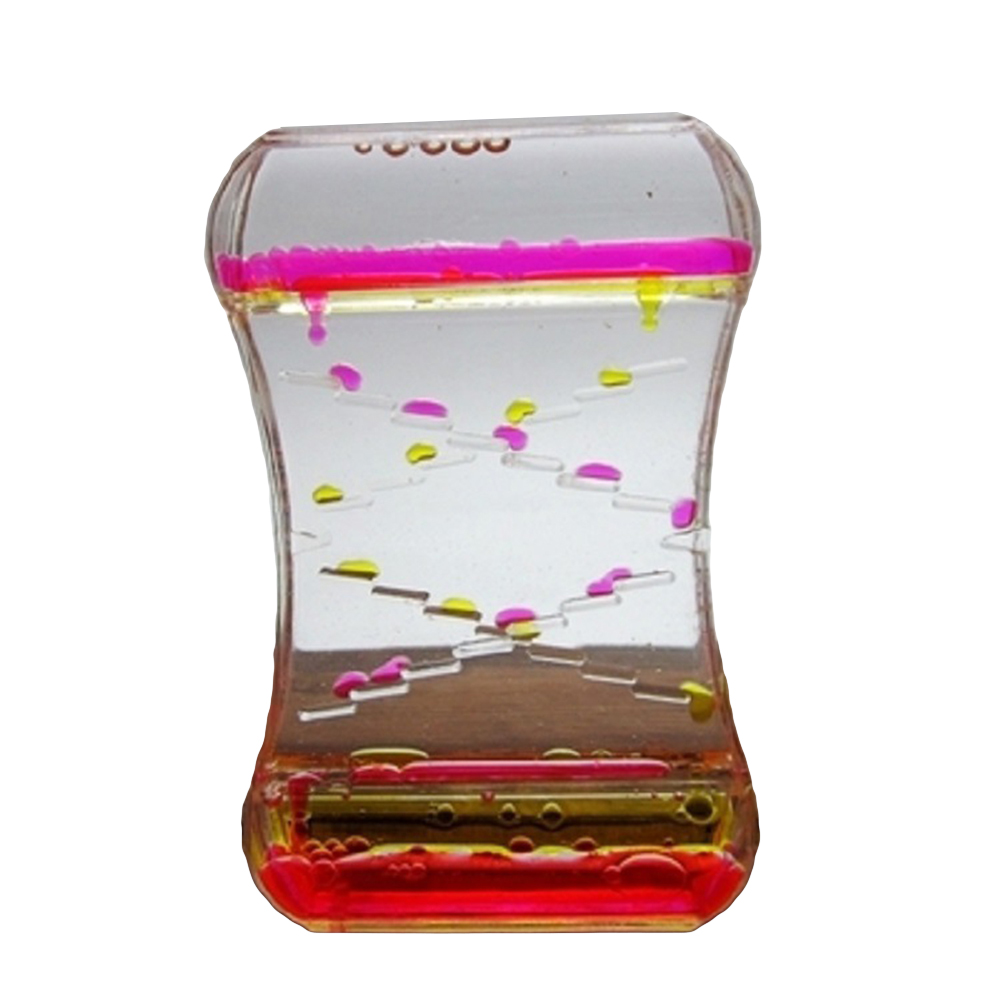1pc drop olie timeglas flydende bevægelse boble timer skrivebord indretning børn legetøj fødselsdag: Lyserød gul