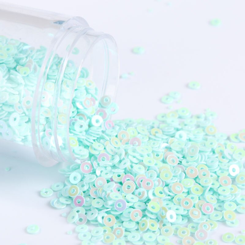 4000 Stks/partij 2Mm Platte Ronde Losse Pailletten Pailetten Naaien Wedding Craft, Kleurrijke Nail Arts, nachtclub Jurk Naaien Accessoires: AB Mint