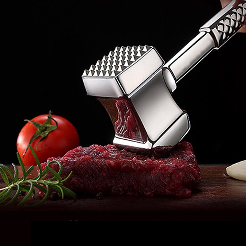 Double-Sided Meat Hammer Meat Tenderizer Mallet Brass Knuckle Kitchen Tool Beef Pork Steak Tenderizer