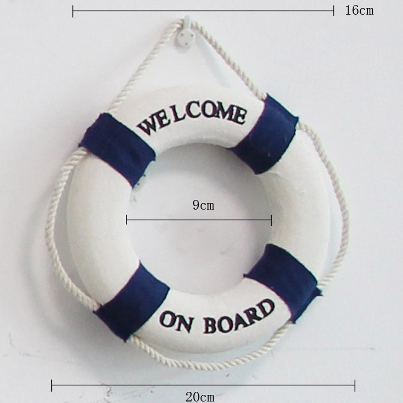 Welcome Wall ornament Life Buoy Foam Aboard Nautical Life Lifebuoy Ring Boat Wall Hanging Mediterranean Style Home Decor: 20cm B