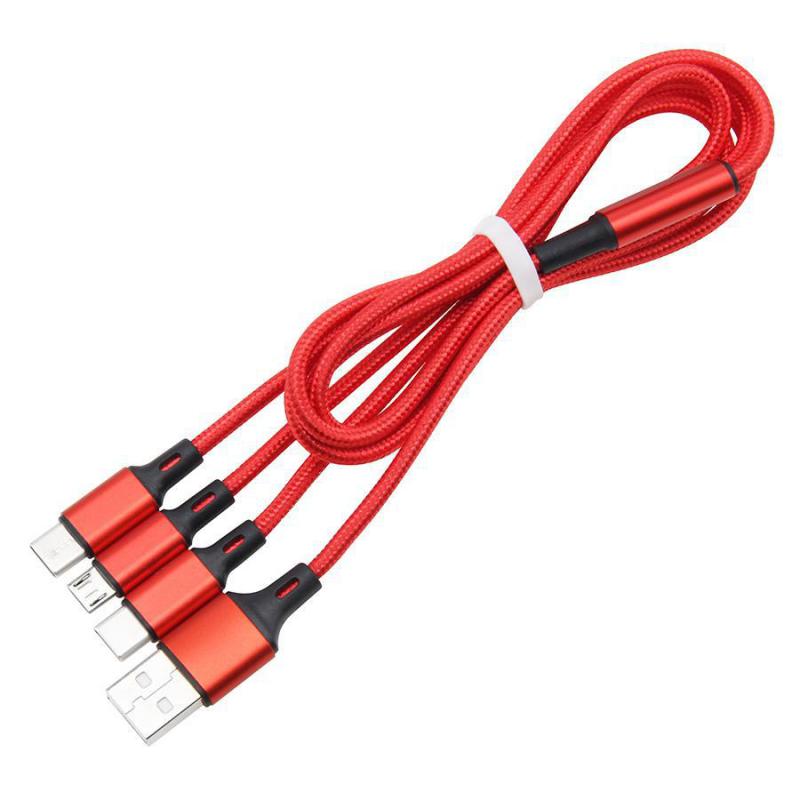 1.2m 2.4a in- 3 in- 1 mit nylongeflecht, 8 -poligem Mikro-usb-typ-c-anschluss für samsung Android-geräte
