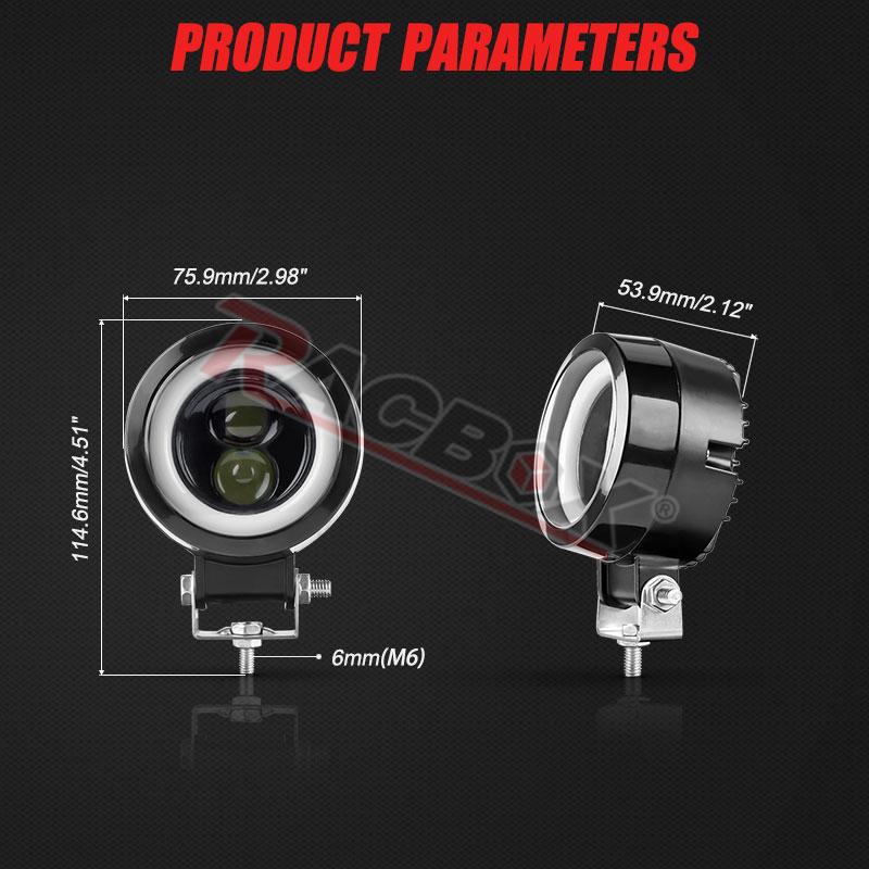 Ronde Halo Led Head Spot Light 3 Inch Motorcycle Spotlight 12/24 V Voor Scooter Bobber Chopper ATV dagrijverlichting Hi/Lo Beam