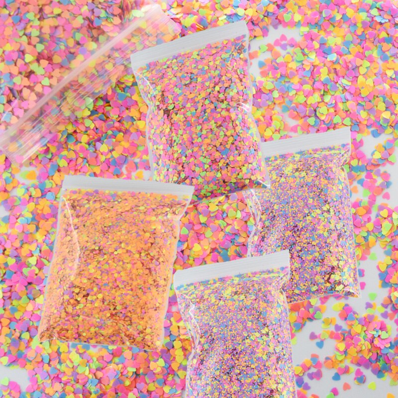 4 Stijlen 50 Gram/zak Regenboog Neon Baksteen Vorm Glitters 1Mm-4Mm Multi-color Neon, nail Art, Uv Hars, Shakers, Hars Kunst