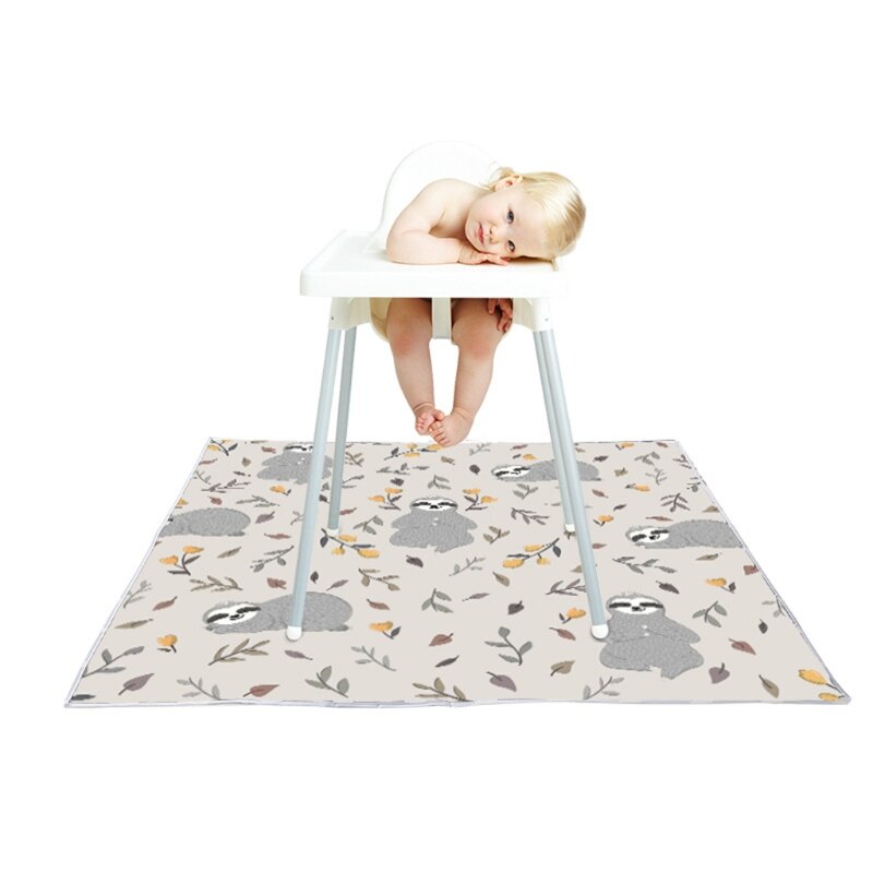 Alfombra de suelo para trona, tapete de juego para gatear para bebé, arte, atrapador de comida, a prueba de fugas, novedad de