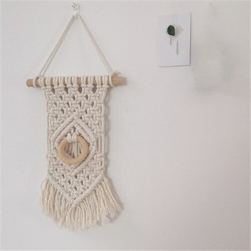 Macrame Wall Hanging Tapestry Handmade Cotton Woven Nordic Backdrop Boho Kids Room Home Decoration Wedding Photo Props: p