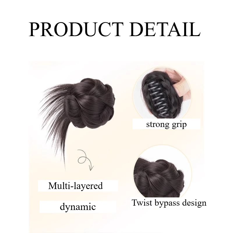 Moños para el cabello para mujer, extensiones De cabello con cabeza De bola, Extensiones De Cabello, pelucas De cola De caballo naturales,