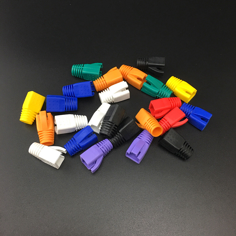 RJ45 Cat7 Caps Cat6a Network Ethernet Cable Connector Cat 7 Plug Protective Multicolour Boots Sheath Color Bush OD 8.5mm