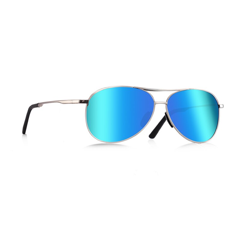 AOFLY Men Classic Pilot Sunglasses Polarized Aviation Frame Sun glasses For Male Driving UV400 Protection AF8208: C5Blue Mirror