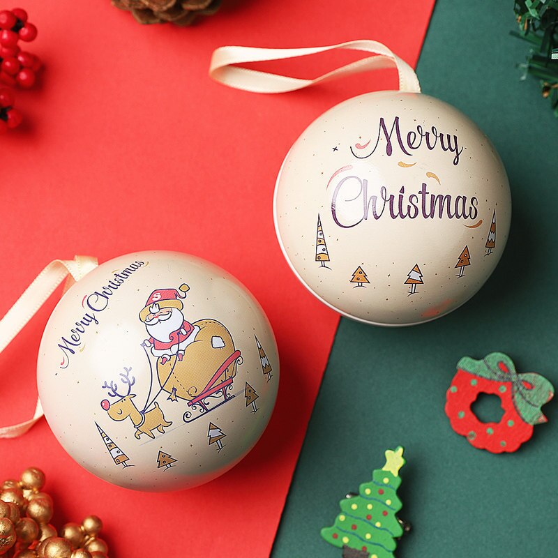 7 cm juletræ indretning kugle slik jar opbevaring xmas træ hængende bolde ornament indretning jul slik dåser kugle børn