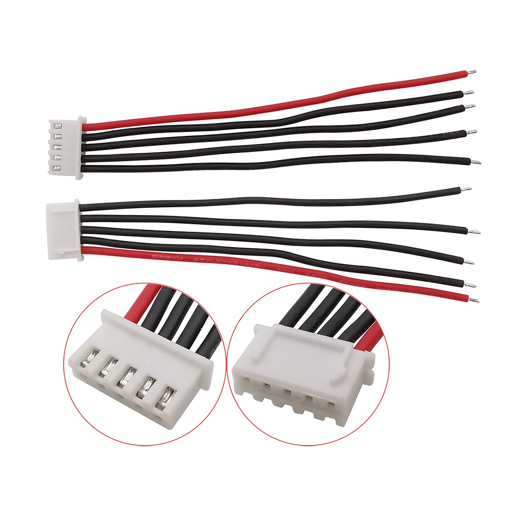 Conector JST XH de 5/10 piezas, 1S, 2S, 3S, 4S, 5S, 6S, 7S, cargador de batería LiPo, Cable balanceador de 10cm, 15cm, 20cm, cables de silicona 22AWG