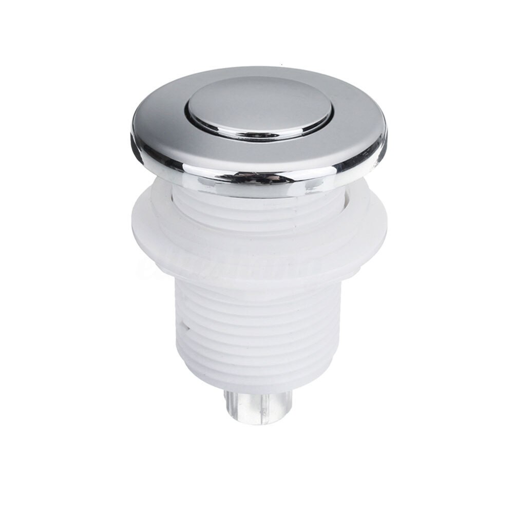 Stainless Steel Easy Install Garbage Disposal On Off Push Button Home Spa Massage Bathtub Pneumatic Air Button Switch: 32mm mounting hole