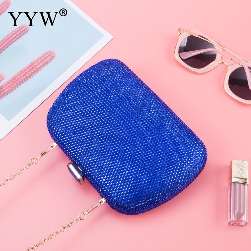 Red Clutch Bag Rhinestone Party Clutch Purse Girl Evening Clutches Girls Bag Mini Phone Purse Bolso Mujer: blue