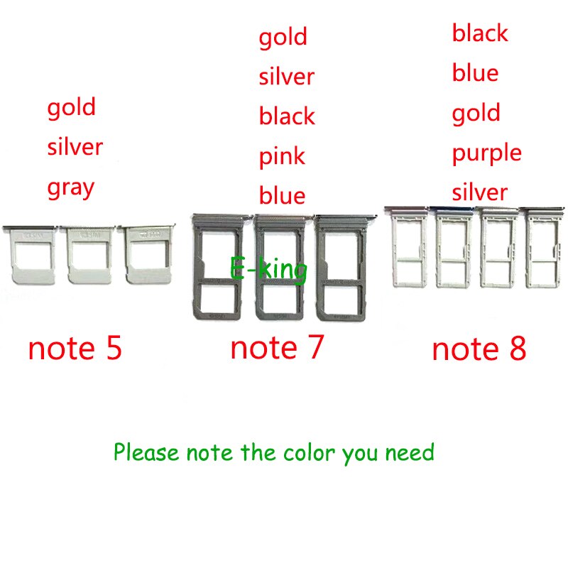 10PCS For Samsung Galaxy Note 5 7 8 9 Sim Card Slot Tray Holder Sim Card Reader Socket