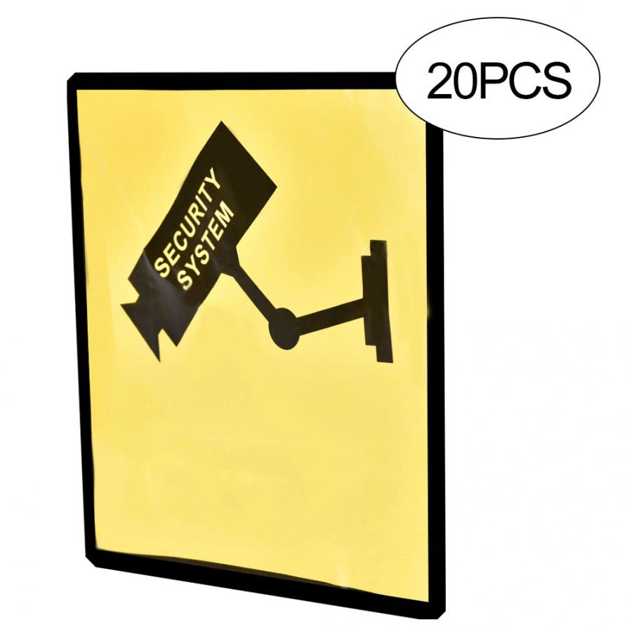 20Pcs CCTV Surveillance Camera Security System Warning Sticker Sign Decal Camera Warning Sticker