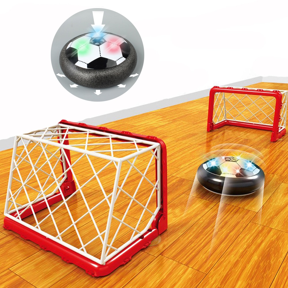 Kids LED Battery Operated Air Power Voetbal Jongens Sport Speelgoed Training Voetbal Indoor Disk Hover Bal Spel met Schuim bumpers