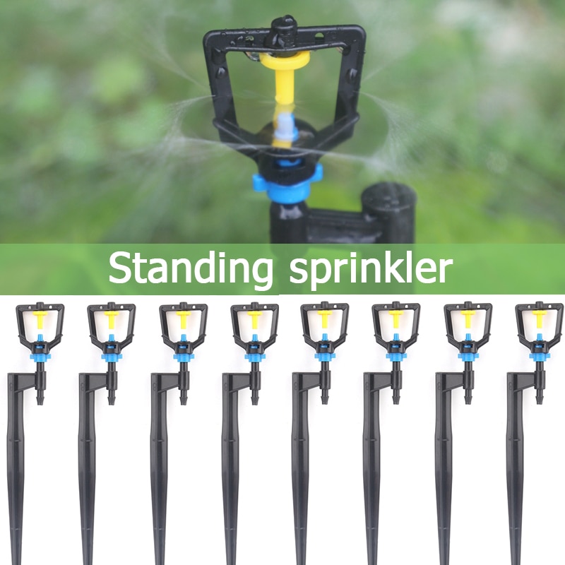 5Pcs/Lot 360 Degree Spray Jet Spike Garden Irrigation Sprinkler O.D 6mm Stakes Misting Nozzle Agricultural Plant Watering Sprays