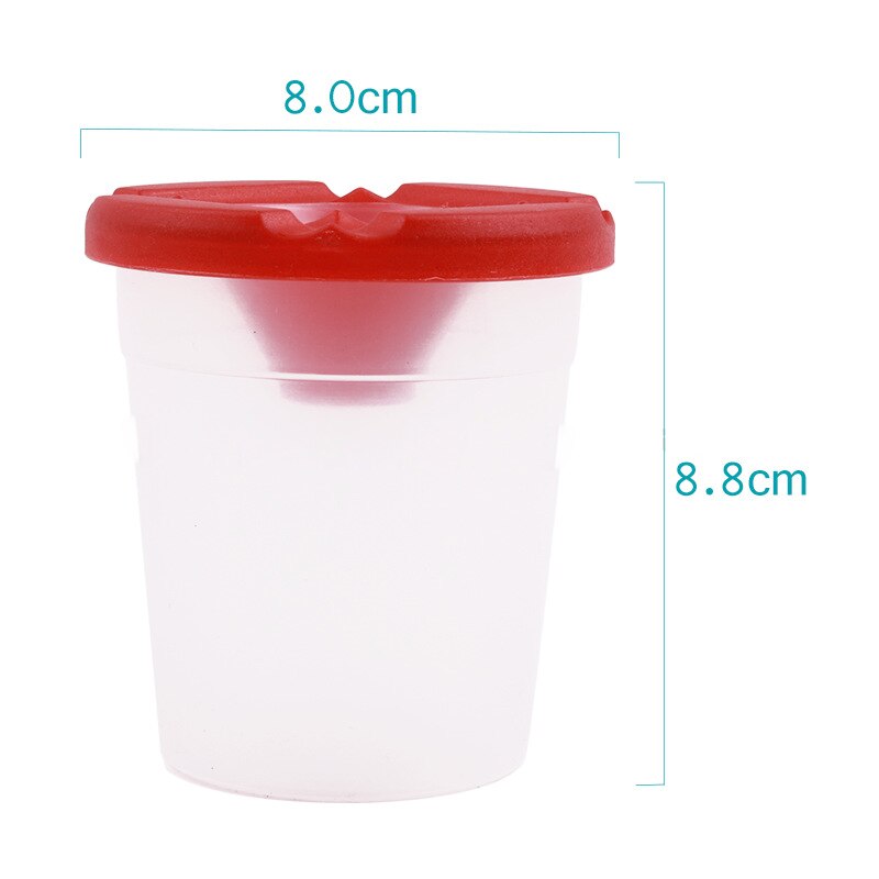 Tazas de pintura sin derrames para niños con tapas de colores conjunto de brochas redondas grandes con mangos de plástico tazas de pintura a prueba de derrames pintura pinceles
