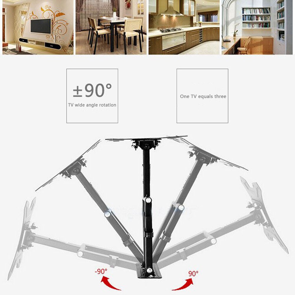 17-32inch Universal Wall Mounted Rotatable Living Room Adjustable Angle Screen TV Bracket Easy Install Telescopic Rack Hanging