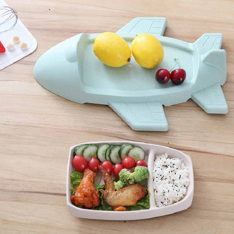 Bambu barn tallrikar skålar sätta plan form utbildning porslin barn mata rätter som barn skola middag tallrik bricka lunch bento
