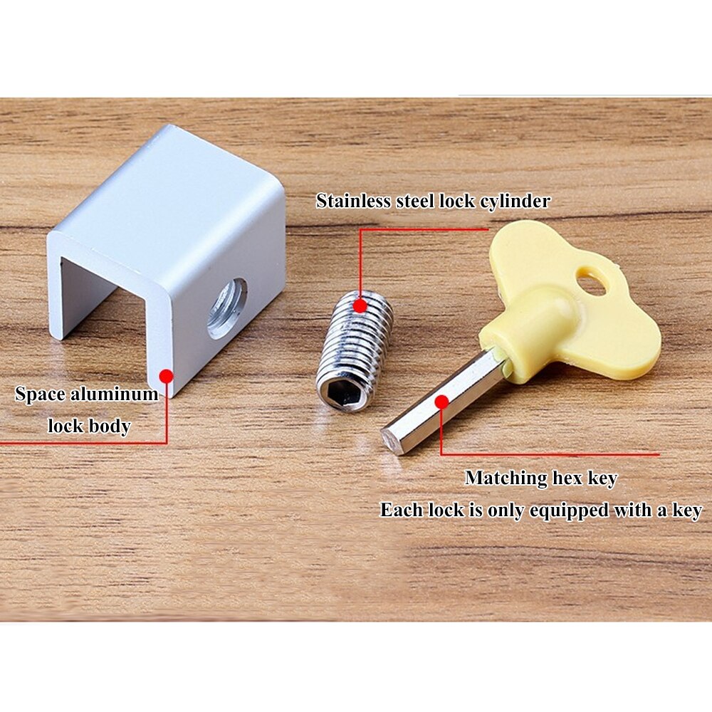 Adjustable Sliding Window Locks Child Baby Safety Security Locks Stop Window Door Latch For Closets With Keys 1 Set