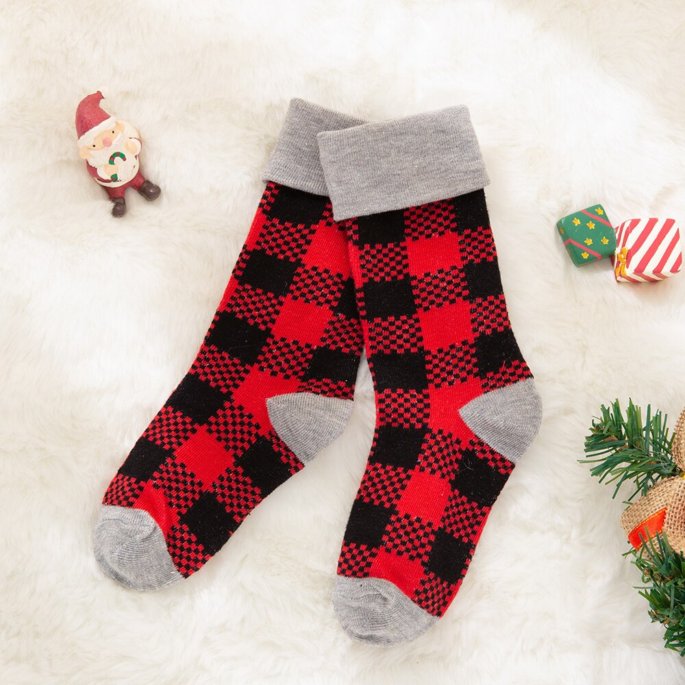 Ouder-kind Sokken Kerst Gedrukt Unisex Volwassen Mannen Vrouwen Kids Baby Lange Katoenen Warme Sokken Familie Bijpassende Kerst Sokken: A Baby (0-3Years)