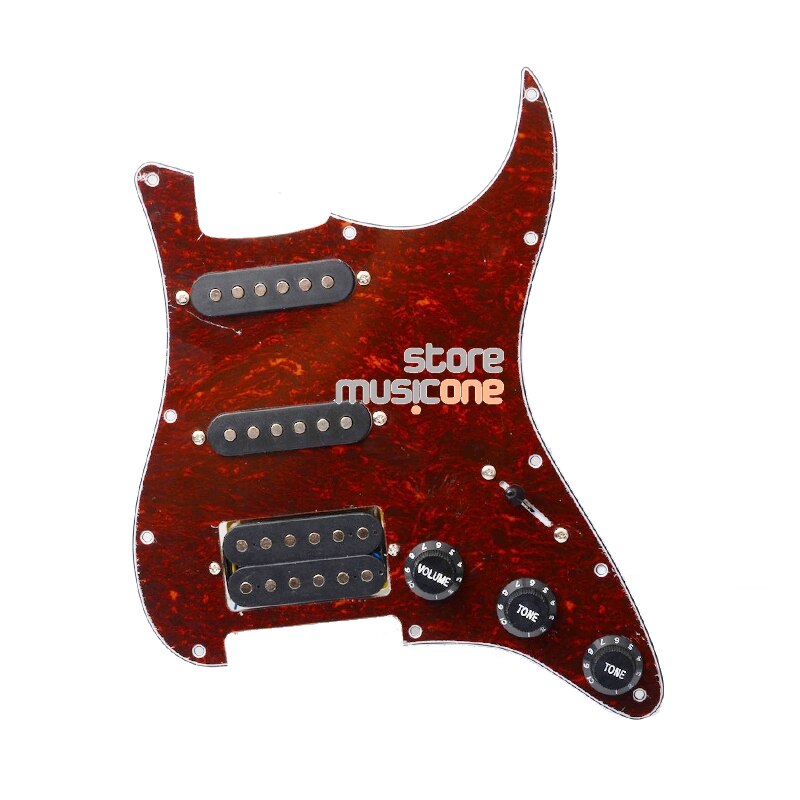 Flerfarvet elektrisk guitarpladebeskyttelse og sort ssh-indlæst forbundet bundplademontering: Rød skildpadde