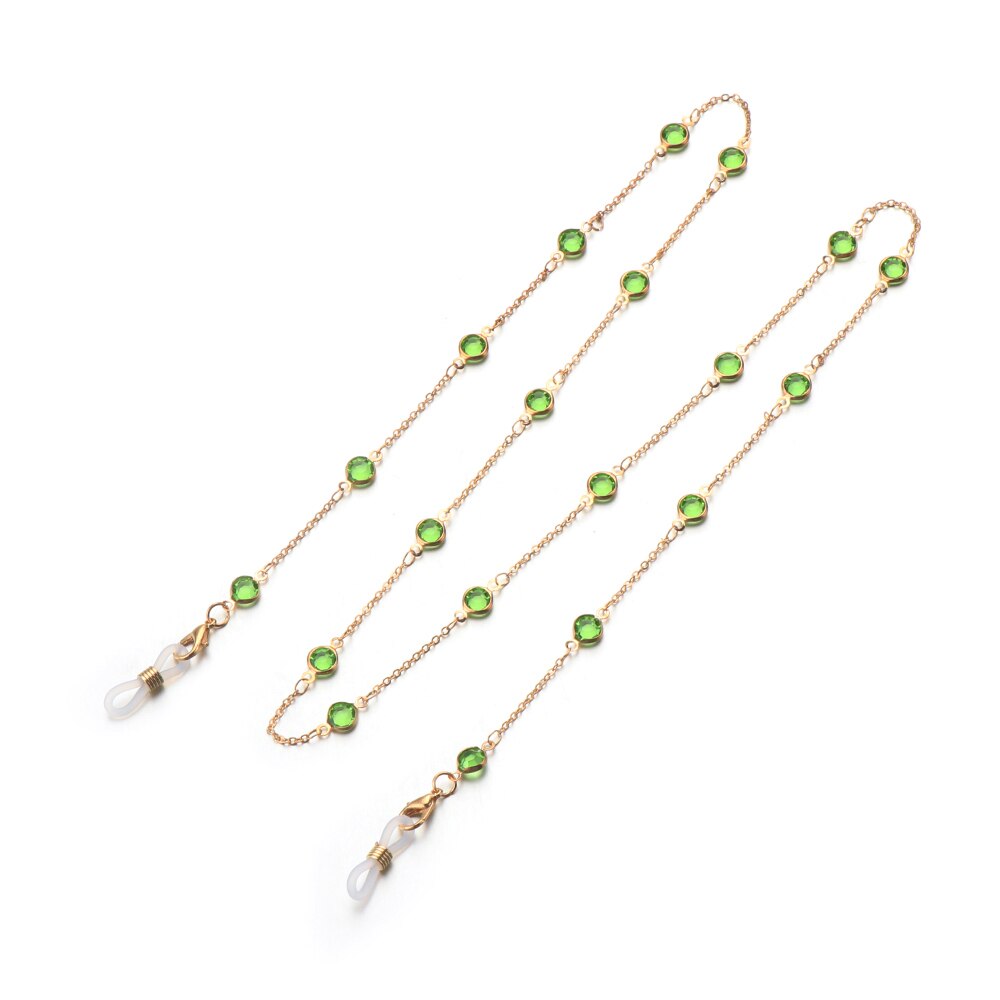 Leesbrilketting voor dames metalen zonnebrilhouder ketting parel kralen brilkettingen brillenhouder: Groente