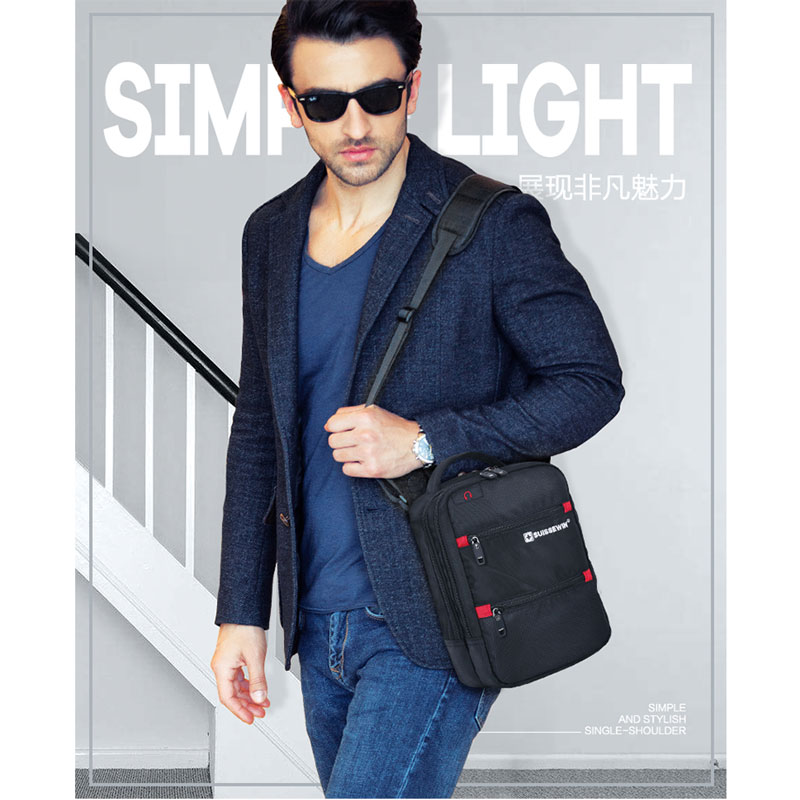 Swiss Shoulder Bag Men Mini Handbag Black Crossbody For Ipad Casual Oxford Messenger Satchel Music Bag Women