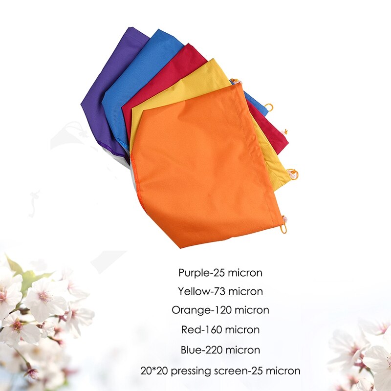 5pcs 5 Gallon Filter Bag Bubble Bag Garden Grow Bag Hash Herbal Ice Essence Extractor Kit Extraction Bags with Pressing Sn