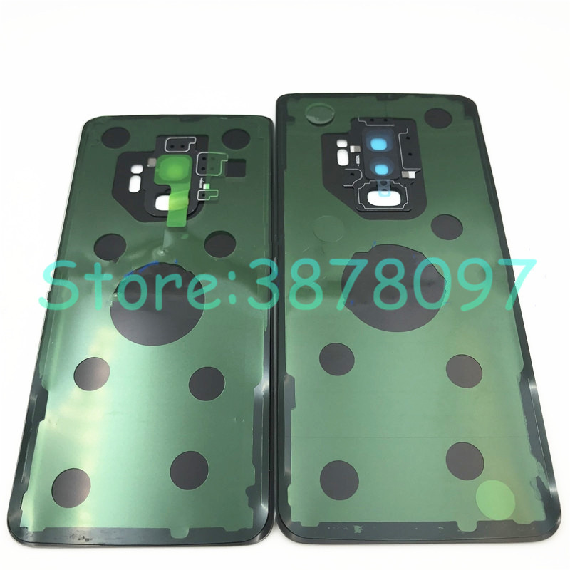 Neue Für Samsung Galaxy S9 G960F & S9 Plus G965 S9 + Zurück Batterie Abdeckung Tür Hinten Gehäuse Fall Ersetzen + hinten Kamera Glas Objektiv + Logo