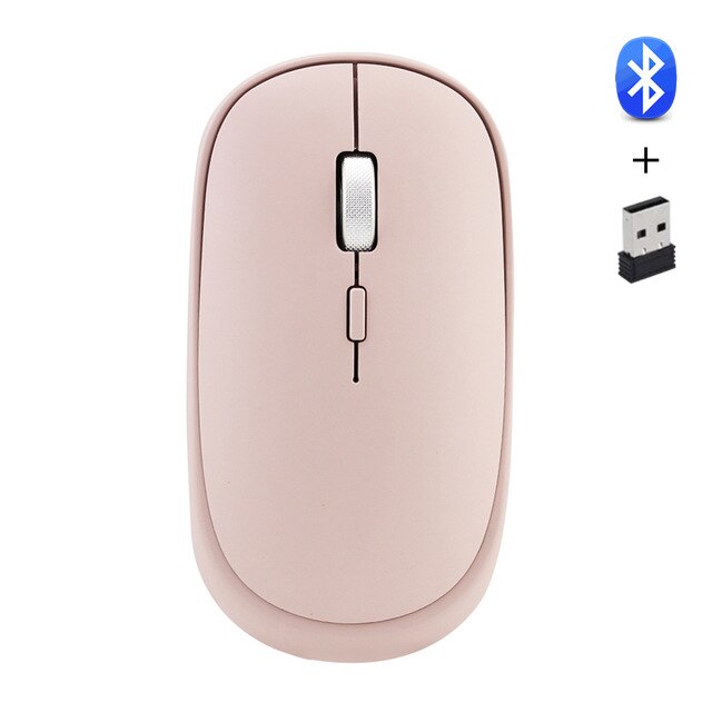 CHYI Mini Bluetooth 4.0 2.4G Dual Mode Wireless Optical Mouse 1000/1200/1600 DPI Home Office Computer Mice For PC Laptop: Pink