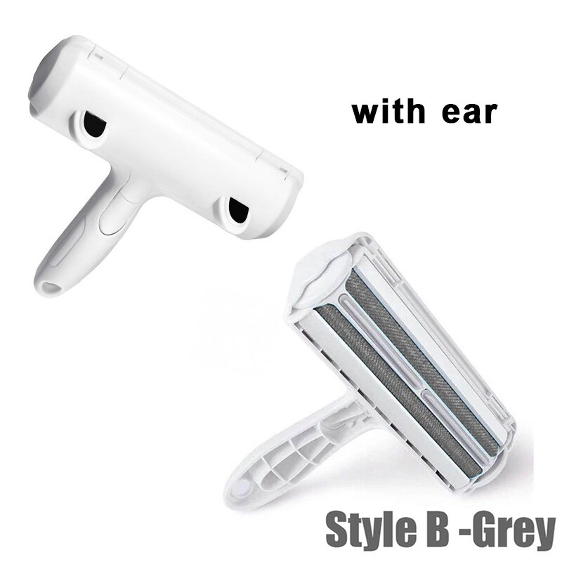 6 Kleur 2-Way Verwijderen Huisdier Haar Roller Hond Haar Remover Borstel Tapijt Borstel Kat Lint Steken Roller tapijt Cleaner Borstels: Grey with ear