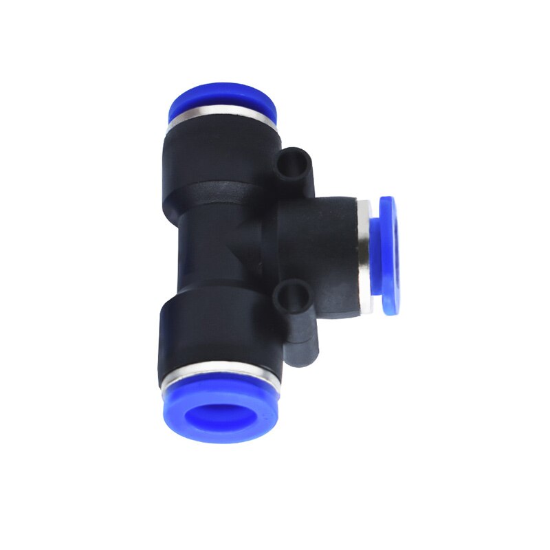 5 stk pe serie t formet tee 4 6 8 10 12 14 16mm slange 3- vejs port y form luft pneumatisk hurtig luft pneumatiske stik kobling