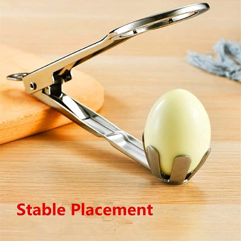 Stainless Steel Egg Slicer Egg Cutter with Handle for Hard Boiled Egg Heavy Duty Food Fruit Slicer with Six Blades Dishwasher
