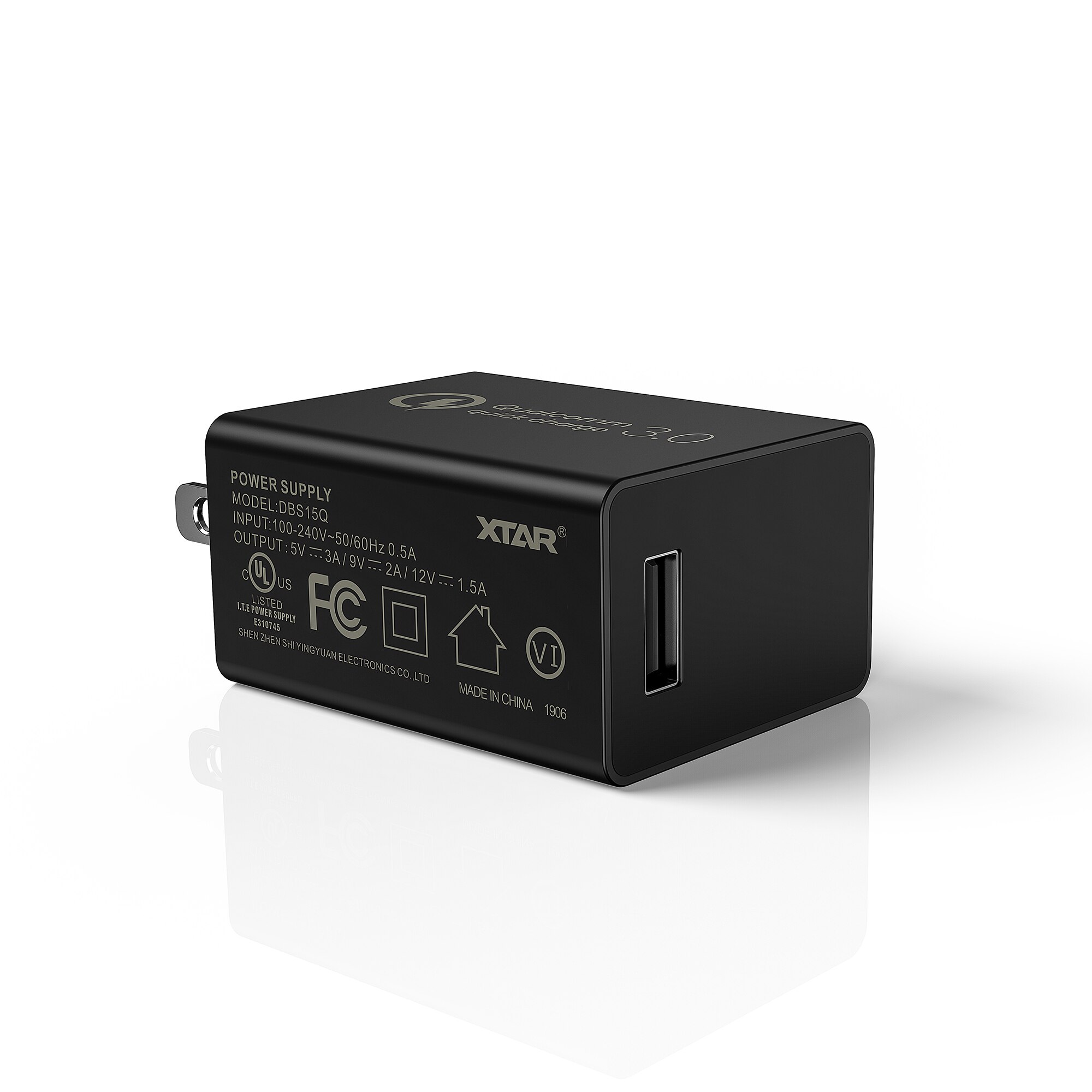 XTAR 18W USB Fast Charger - QC 3.0 Quick Charge - EU/US/UK Adapter for iPhone, Huawei