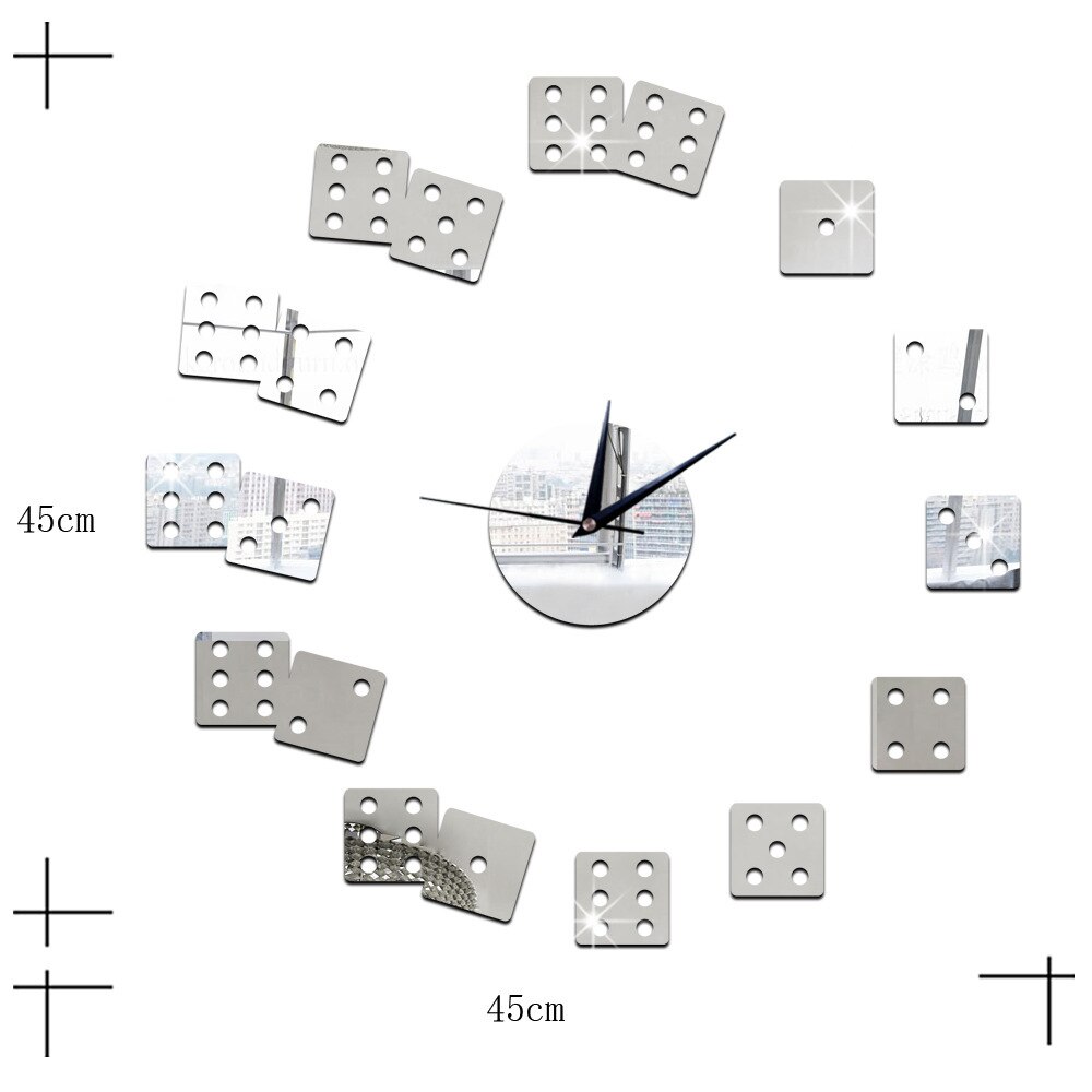 Decorate Home playing cards clock art wall mirror sticker decoration Decals mural painting Removable Decor Wallpaper LF-1100