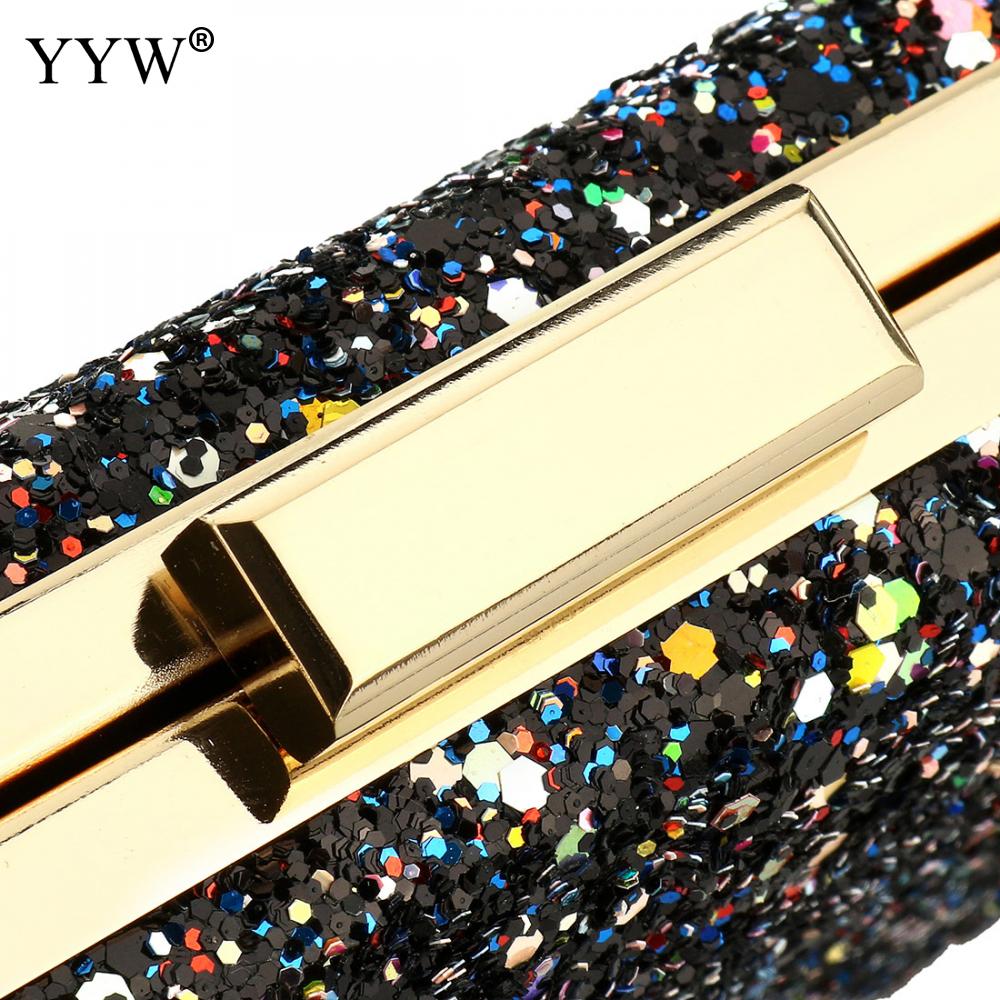 Sequined female Clutch Bag Evening Party Bag Handbag Women Shoulder messenger crossbody Bag Two Chain bolsa feminina